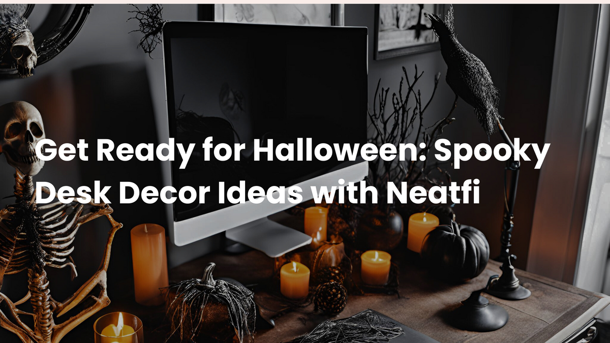 halloween desk set up