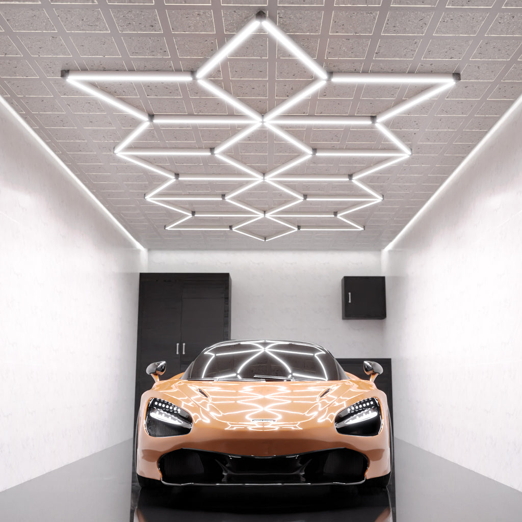 Snowflake Pattern 36,120 lumens LED Ceiling Light for Auto Shops, Salons & Gyms, Cool White
