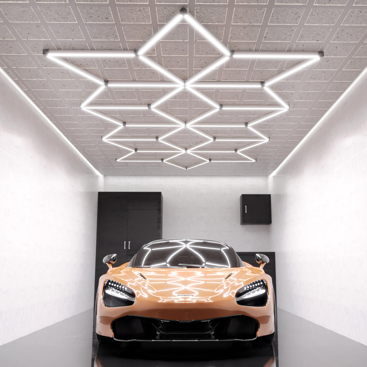 Snowflake Pattern 36,120 lumens LED Ceiling Light for Auto Shops, Salons & Gyms, Cool White
