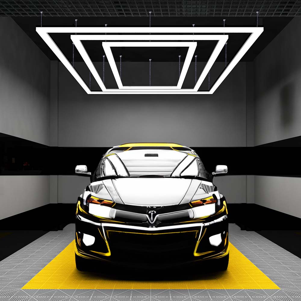 3 Rectangles 52,800 Lumens LED Ceiling Light with Hanging Kit for Shops & Gyms, Cool White (Good-as-New)