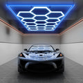 69,600 Lumens Ultra-Bright 15 Hex Grids LED Ceiling Light for Auto Shops, Salons & Gyms, Blue