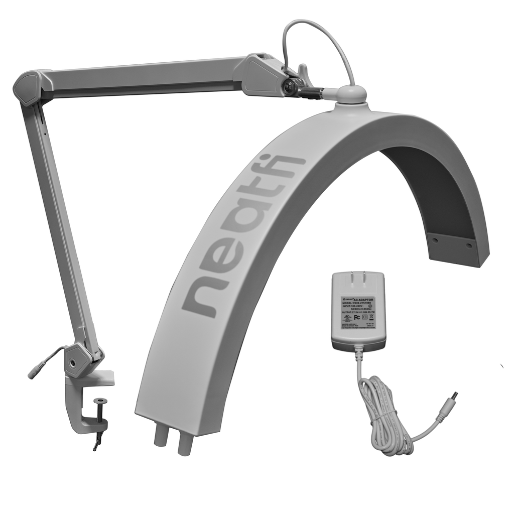 Half Moon LED Table Lamp with Clamp – 2500 Lumens, 5 Light Modes for Nail Arts & Facials, Black
