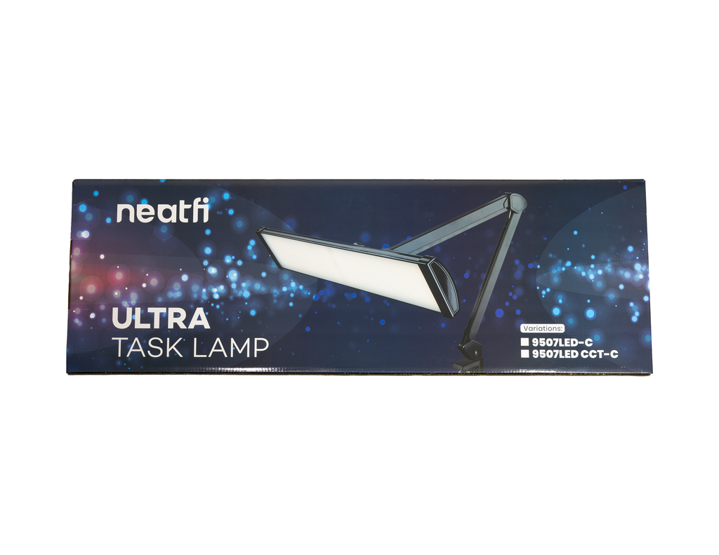 3500 Lumens LED Desk Lamp – 26” Ultra-Wide Shade, Non-Flickering Task Light with Clamp, White