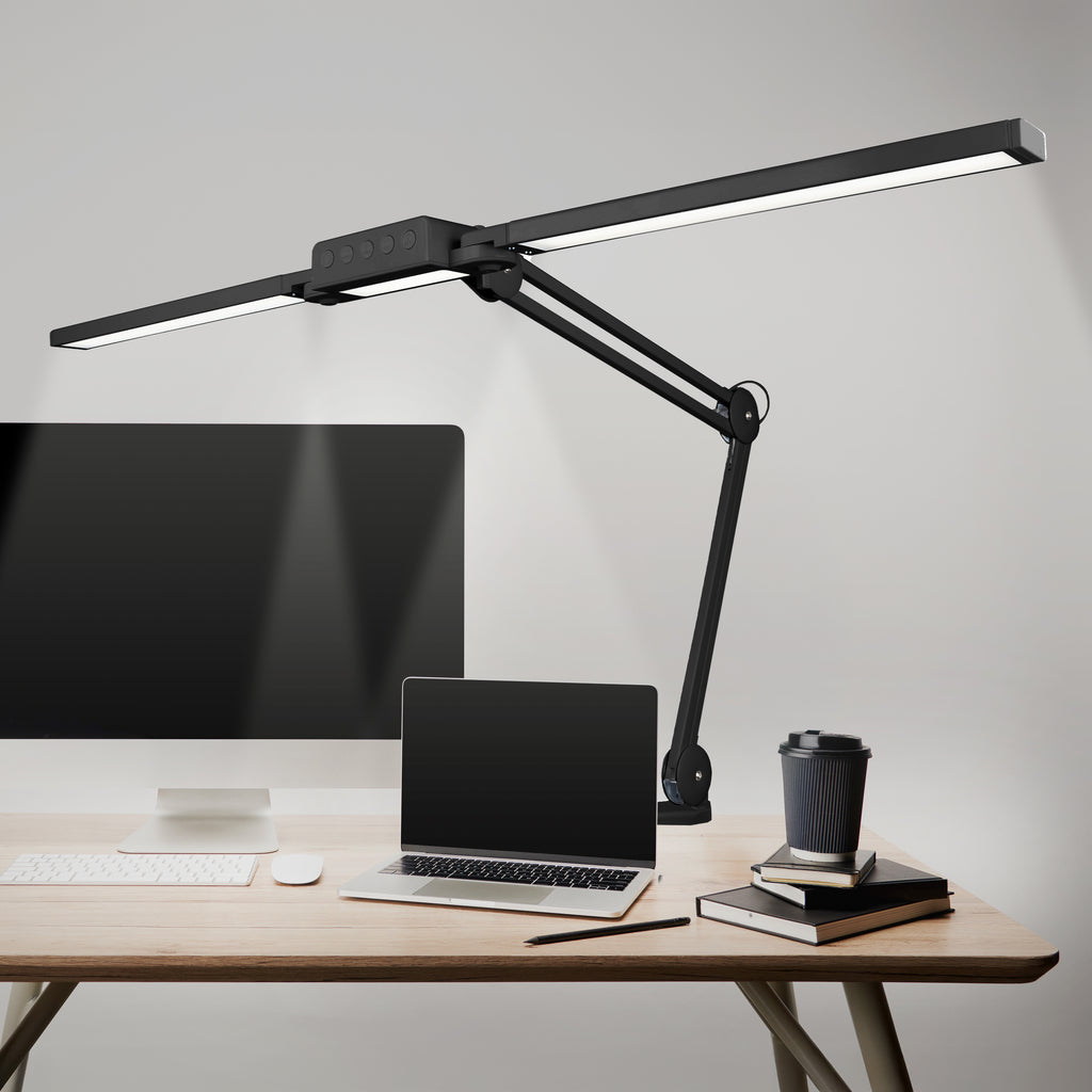 41" Pro LED Task Lamp with Clamp – 3000 Lumens, CRI 95, Dimmable, 3 Color Modes, Black