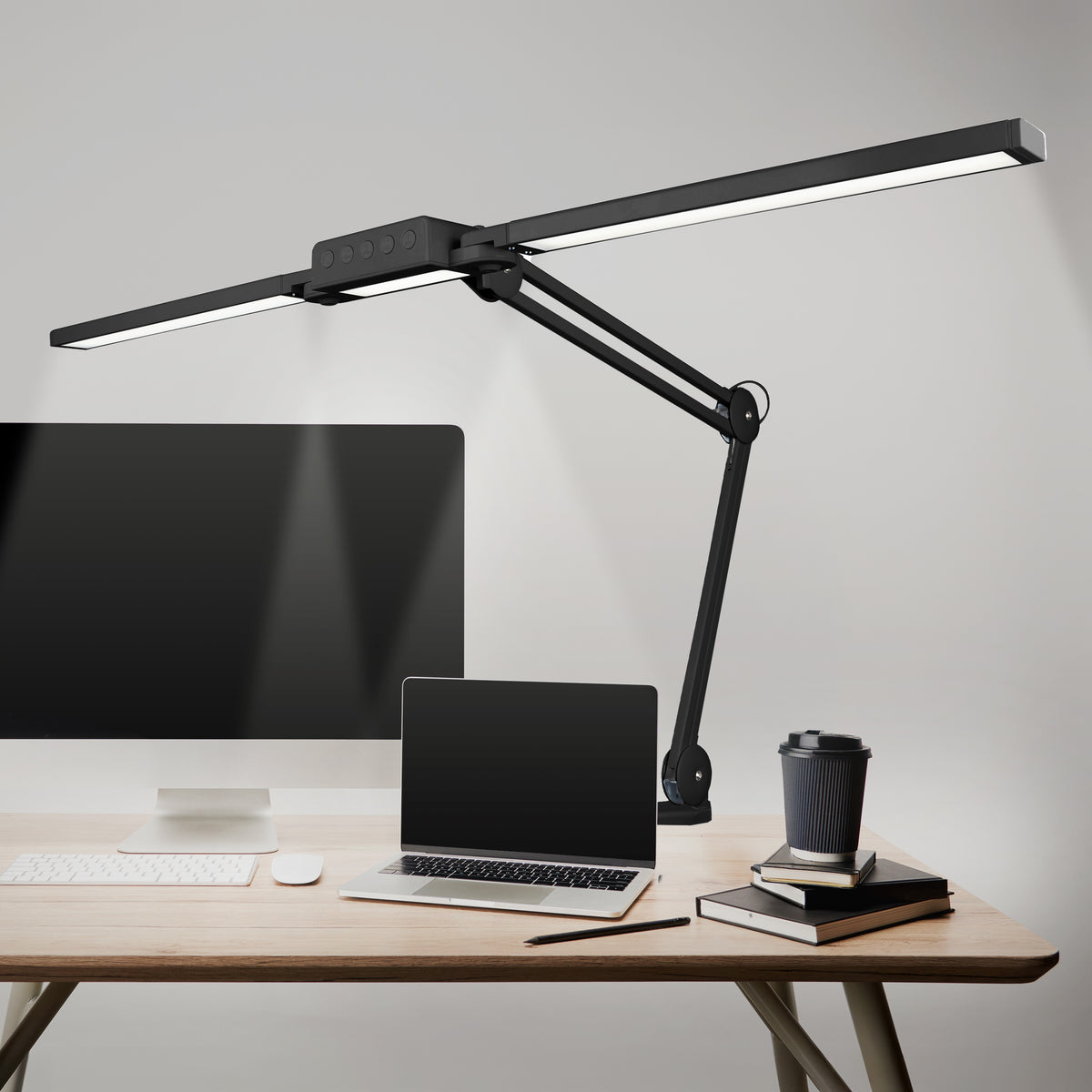 41" Pro LED Task Lamp with Clamp – 3000 Lumens, CRI 95, Dimmable, 3 Color Modes, Black