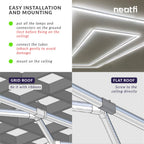 2 Rectangles LED Car Garage Light – 35,200 Lumens, Easy Installation for Shops & Gyms, Cool White