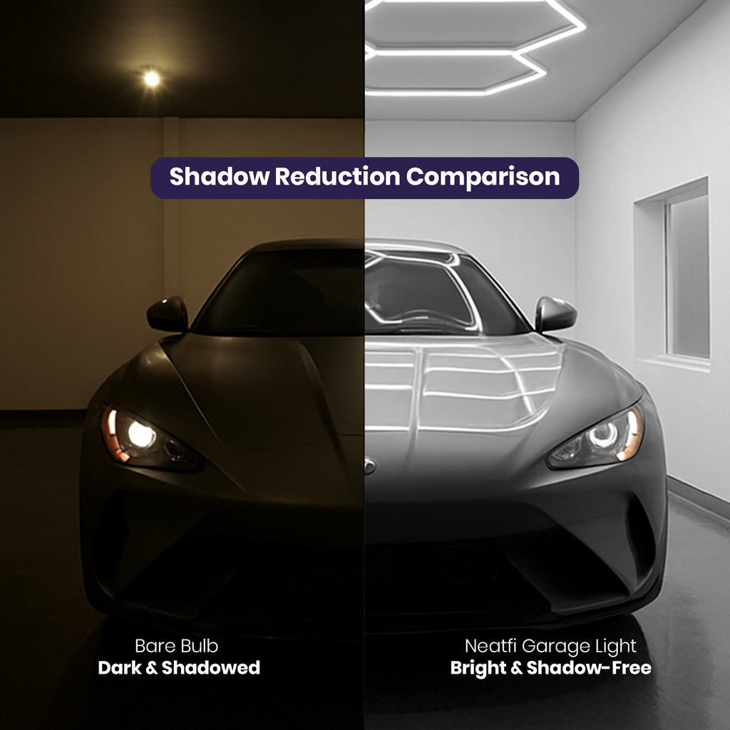 Lámpara de techo LED ultrabrillante con forma de 6 flechas – 42 2400 lúmenes para almacenes y gimnasios, blanco frío