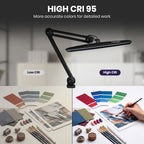 Pro 2200 Lumens LED Desk Lamp – True Color Accuracy CRI 95, 23-Inches Wide, Dimmable, Black