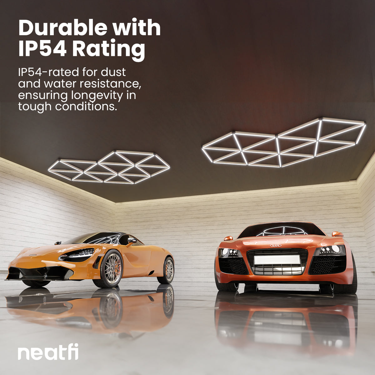 Heart-Shaped 22,360 Lumens LED Car Ceiling Light for Auto Shops, Salons & Gyms, Cool White