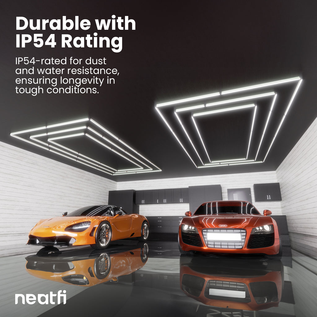 3 Rectangles LED Ceiling Light – 52,800 Lumens, Easy Installation for Shops & Salons, Cool White