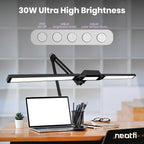 41" Pro LED Task Lamp with Clamp – 3000 Lumens, CRI 95, Dimmable, 3 Color Modes, Black