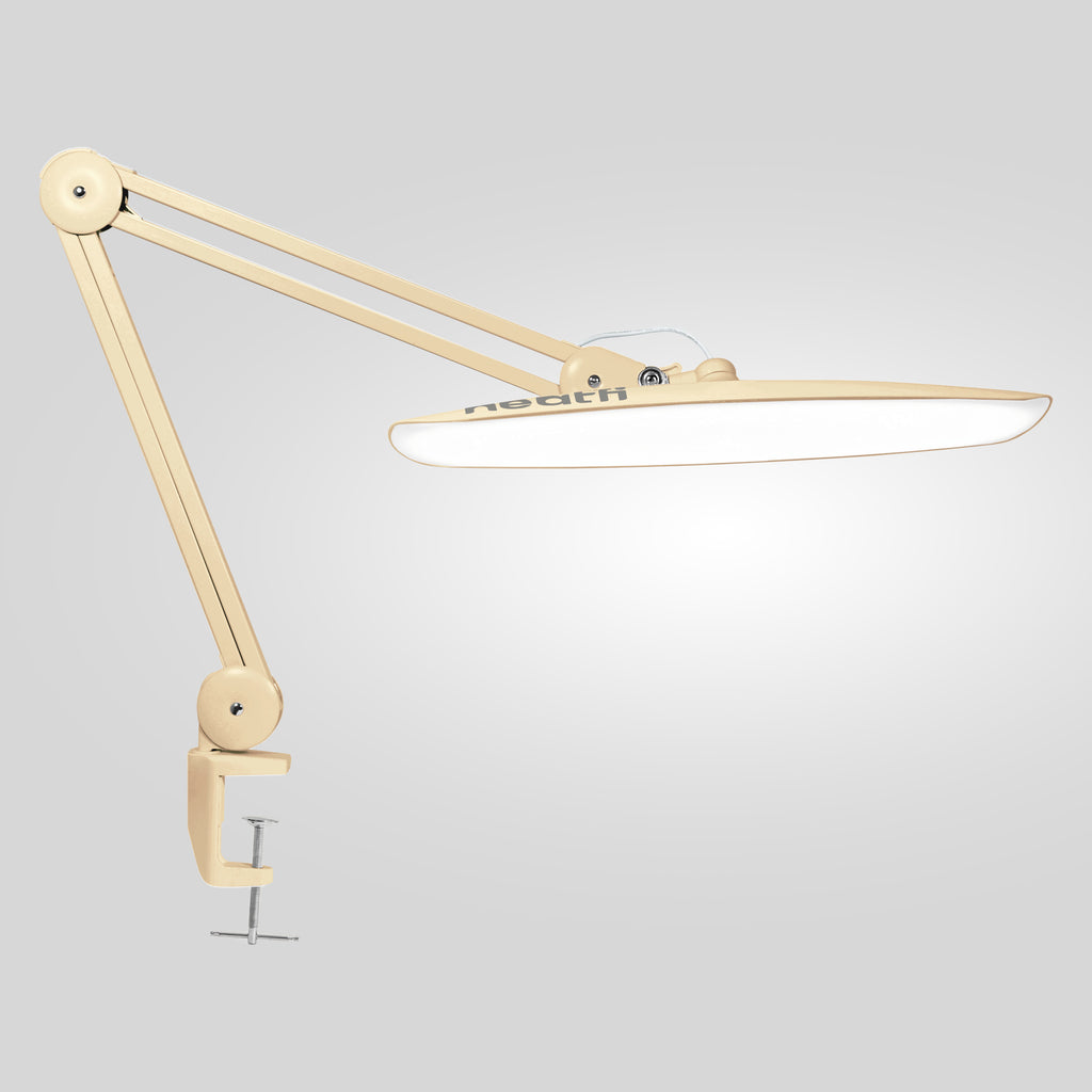 20” Wide Head LED Desk Lamp with Clamp – 2200 Lumens Task Light for Home Office & Crafts, Gold