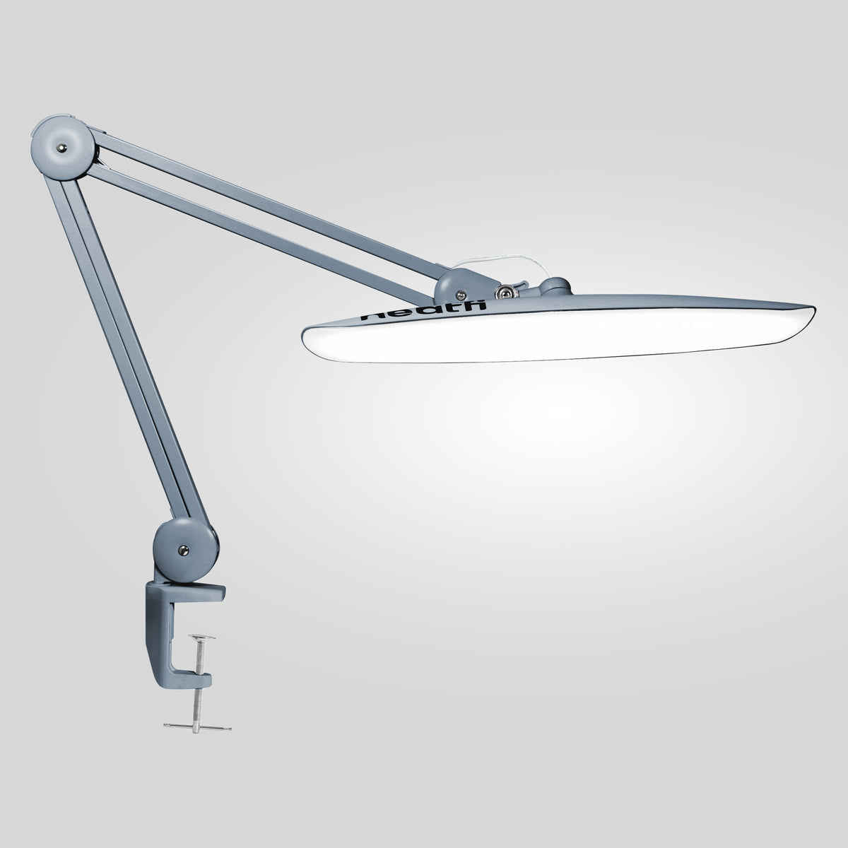 20” Wide Head LED Desk Lamp with Clamp – 2200 Lumens Task Light for Home Office & Crafts, Gray