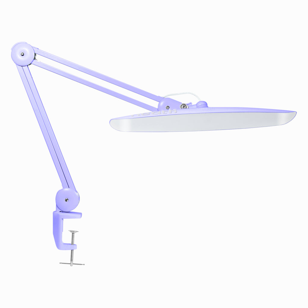20” Wide Head LED Desk Lamp with Clamp – 2200 Lumens Task Light for Home Office & Crafts, Lavender