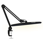 2200 Lumens LED Desk Lamp with Clamp – 23" Wide, 3 Light Modes for Workbench & Home Office, Black