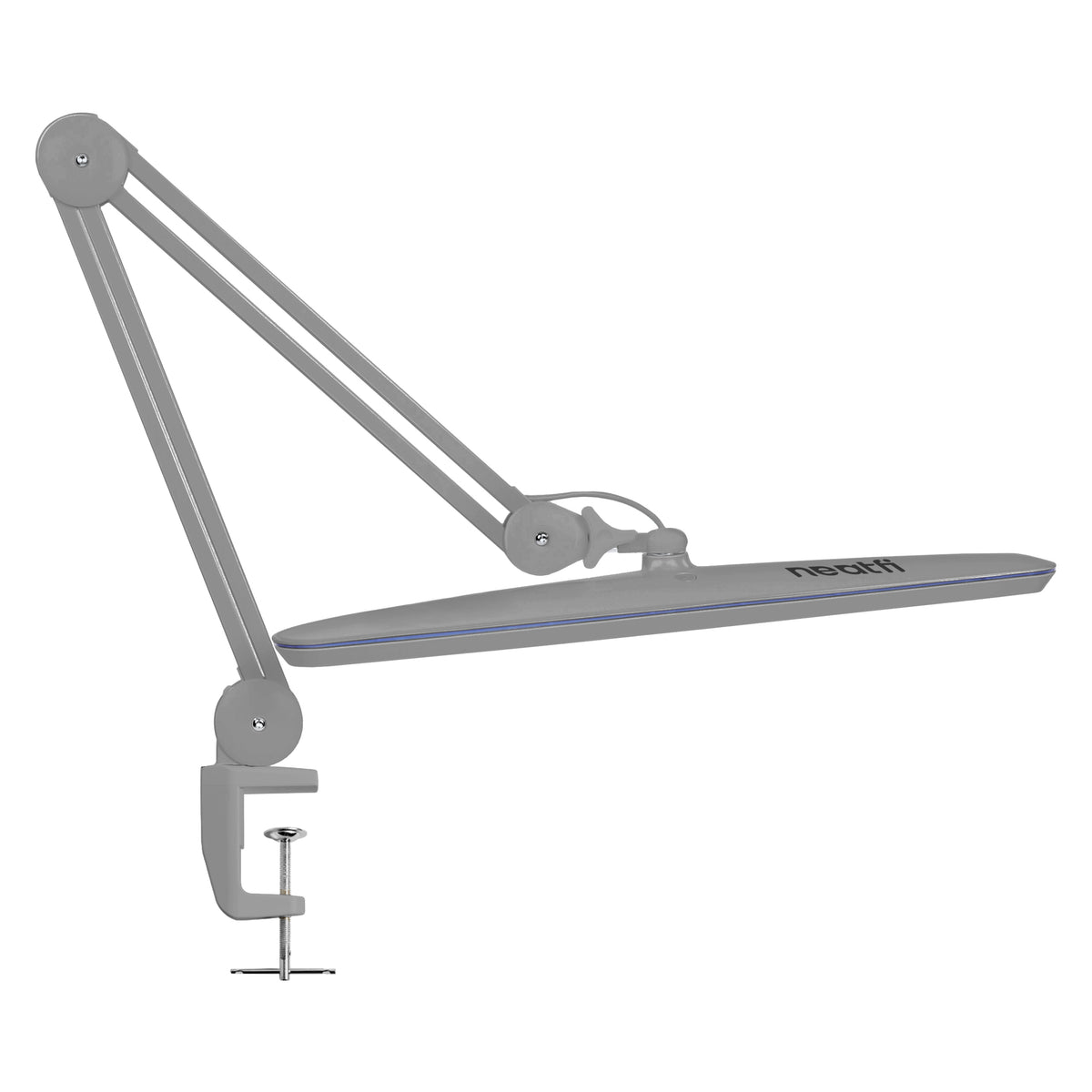 2200 Lumens LED Desk Lamp with Clamp – 23" Wide, 3 Light Modes for Workbench & Home Office, Silver