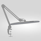 2200 Lumens LED Desk Lamp with Clamp – 23" Wide, 3 Light Modes for Workbench & Home Office, Silver