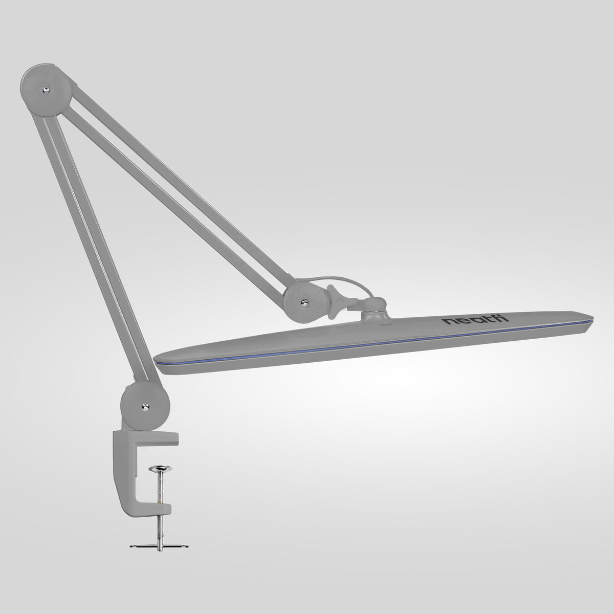 23” Wide Shade, 2200 Lumens LED Desk Lamp with Clamp – Dimmable, Eye-Caring Task Light, Silver