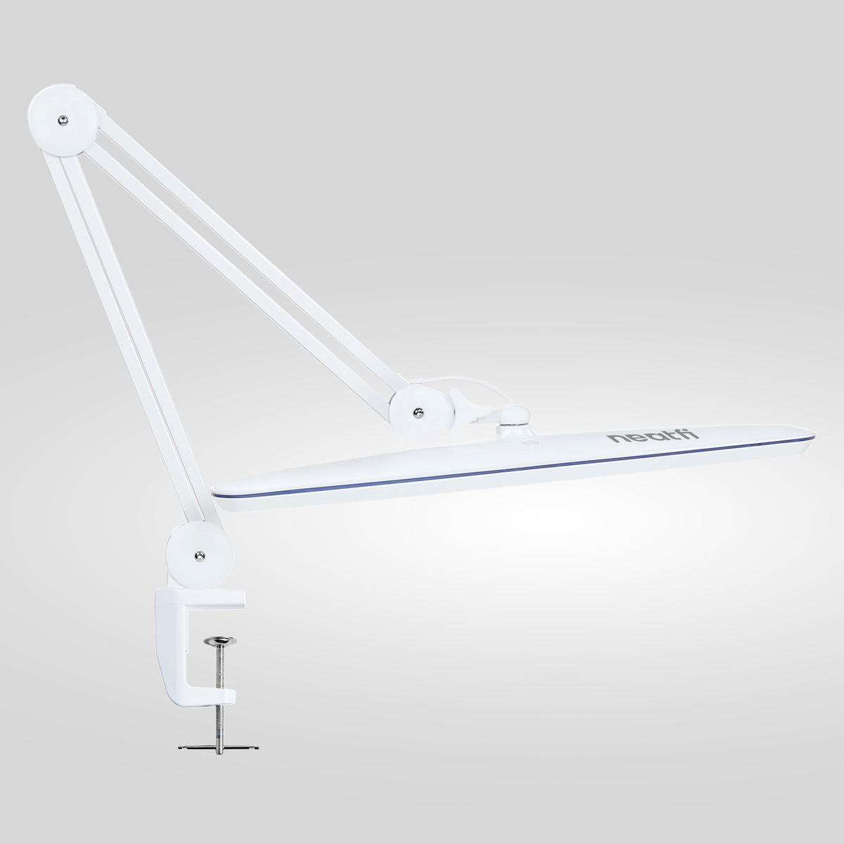 2200 Lumens LED Desk Lamp with Clamp – 23" Wide, 3 Light Modes for Workbench & Home Office, White