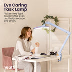 17” Wide Shade Elite LED Desk Lamp with Clamp – 3 Light Modes, Non-Polar Dimming, Pink Ring