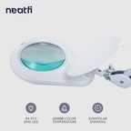 7” Glass Lens Elite Magnifying Lamp with Clamp – 5 Diopter Adjustable Arm for Detail Works, White