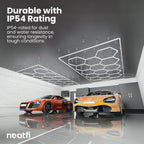 15 Hex Grid LED Ceiling Light with Hanging Kit – 69,600 Lumens for Auto Shop & Gyms, Cool White