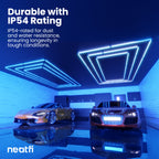 3 Rectangles LED Ceiling Light – 52,800 Lumens, Easy Installation for Shops & Salons, Blue