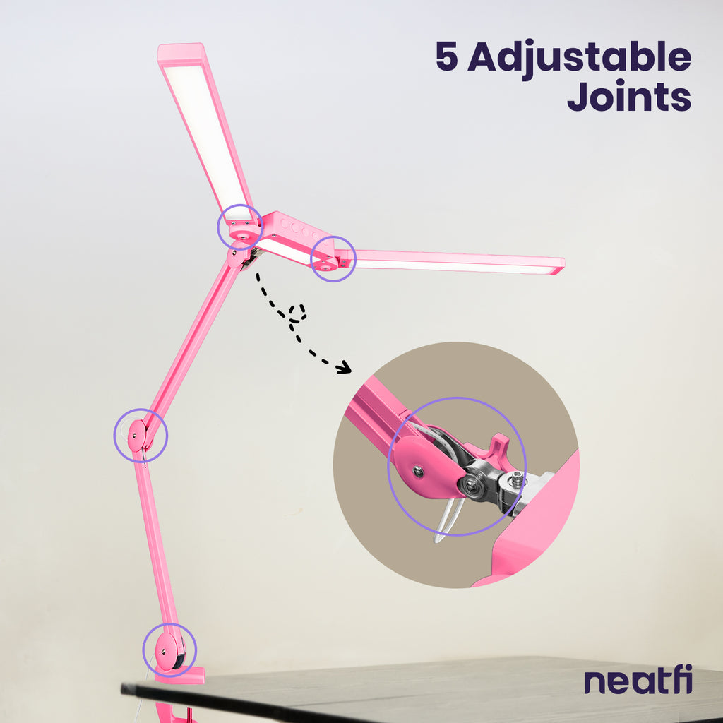41" Pro LED Task Lamp with Clamp – 3000 Lumens, CRI 95, Dimmable, 3 Color Modes, Pink