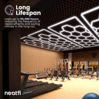 60,720 Lumens Ultra-Bright 15 Hex Grids LED Ceiling Light for Auto Shops, Salons & Gyms, Cool White