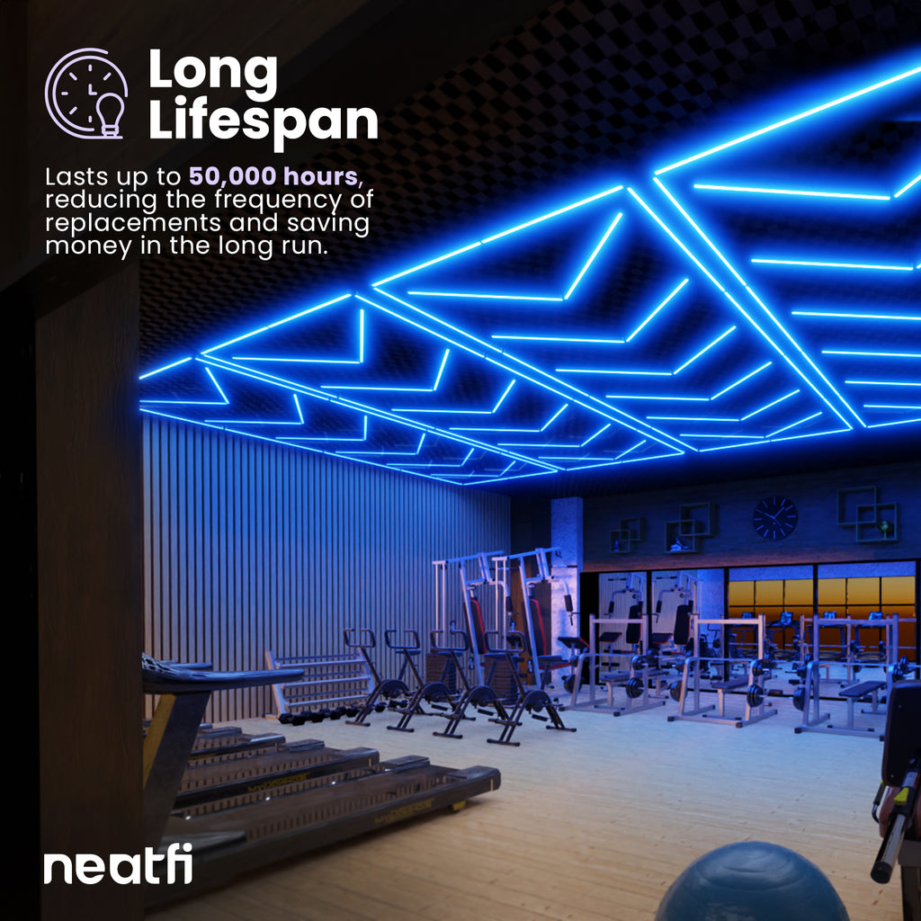 6-Arrow Shape Ultra-Bright LED Ceiling Light – 42,240 Lumens for Warehouses & Gyms, Blue