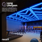 6-Arrow Shape Ultra-Bright LED Ceiling Light – 42,240 Lumens for Warehouses & Gyms, Blue