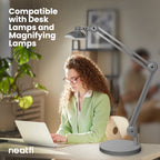 9.84" Weighted Round Base – Sturdy Replacement Lamp Base for Desk & Magnifying Lamps, Silver
