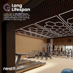 15 Hex Grid LED Ceiling Light with Hanging Kit – 69,600 Lumens for Auto Shop & Gyms, Cool White