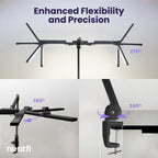 44" Pro LED Desk Lamp with Clamp – 3000 Lumens, CRI 95, Dimmable, 3 Color Modes, Black