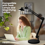 9.84" Weighted Round Base – Sturdy Replacement Lamp Base for Desk & Magnifying Lamps, Black