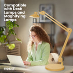 9.84" Weighted Round Base – Sturdy Replacement Lamp Base for Desk & Magnifying Lamps, Gold
