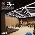 Lámpara de techo LED ultrabrillante con forma de 6 flechas – 42 2400 lúmenes para almacenes y gimnasios, blanco frío