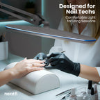 23” Wide Shade, 2200 Lumens LED Desk Lamp with Base – Dimmable, Eye-Caring Task Light, Silver