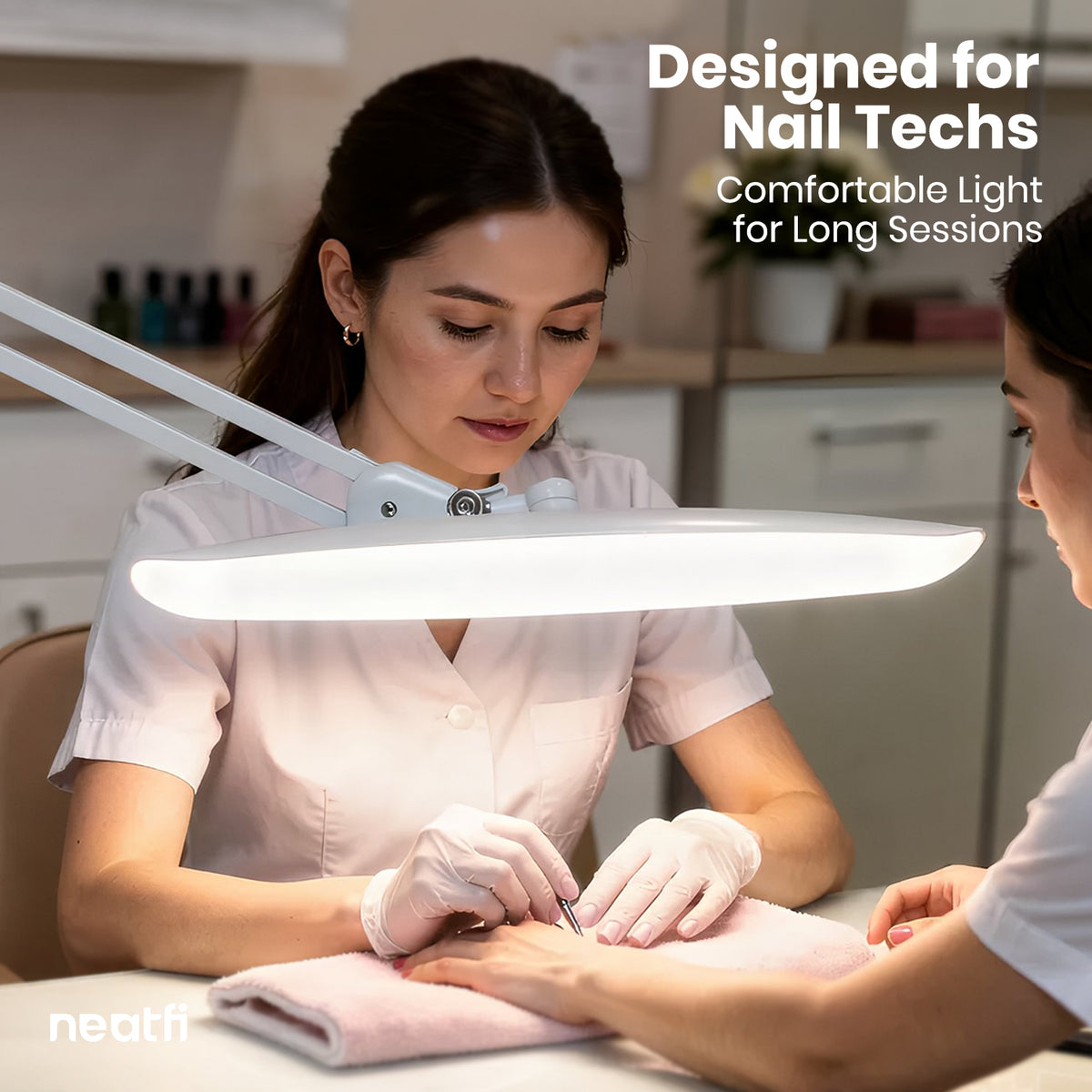 20” Wide Head LED Desk Lamp with Clamp – 2200 Lumens Task Light for Home Office & Crafts, White