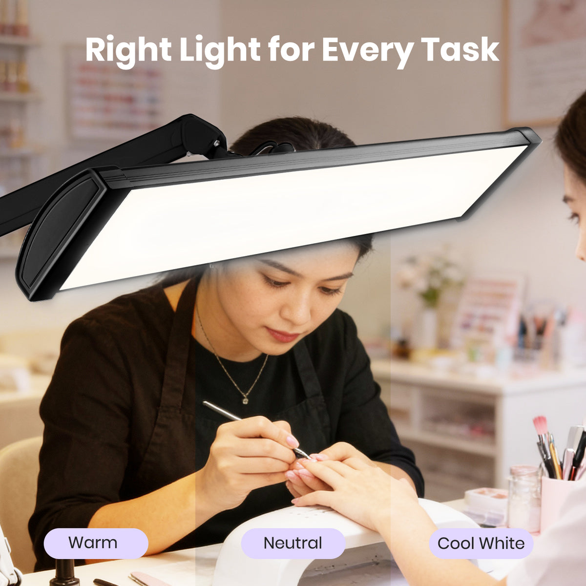 3500 Lumens LED Desk Lamp with Clamp – 26" Ultra-Wide, 3 Light Modes, Touch Control Light, Black