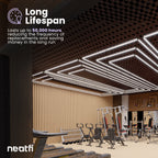3 Rectangles 52,800 Lumens LED Ceiling Light with Hanging Kit for Shops & Gyms, Cool White (Good-as-New)