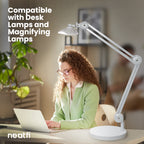 9.84" Weighted Round Base – Sturdy Replacement Lamp Base for Desk & Magnifying Lamps, White