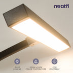 3000 Lumens Desk Lamp with Clamp – 28” Wide Shade, 5 Light Modes, Dimmable Monitor Light, Black