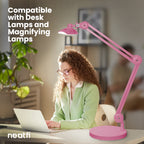 9.84" Weighted Round Base – Sturdy Replacement Lamp Base for Desk & Magnifying Lamps, Pink