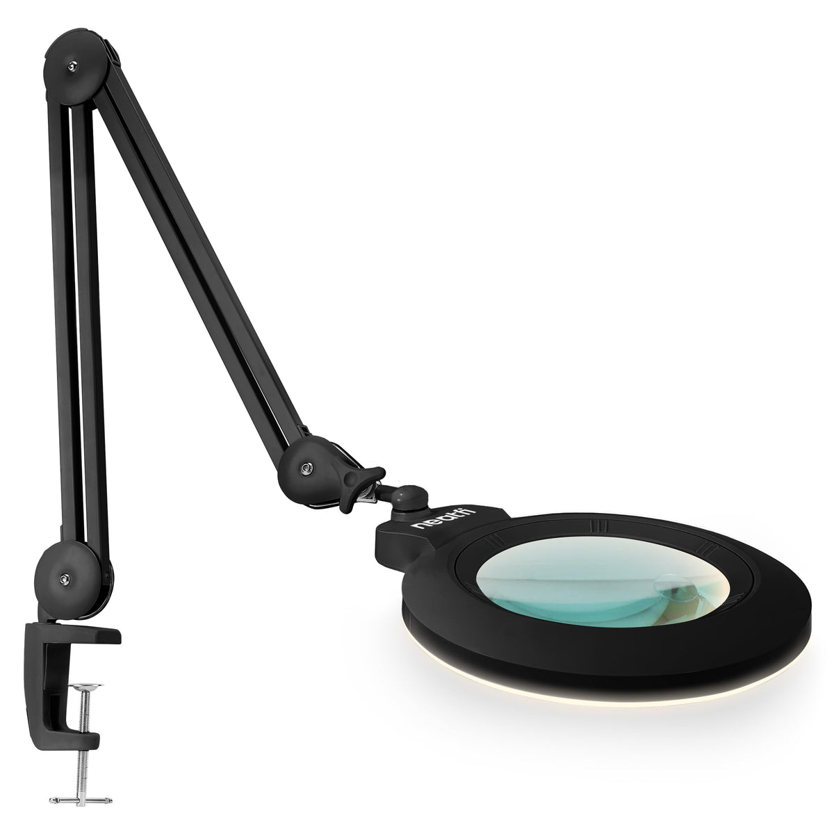 7" Acrylic Lens Pro LED Magnifying Lamp – CRI 95, CCT, 5D/20D Magnification, Black