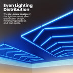 6-Arrow Shape Ultra-Bright LED Ceiling Light – 42,240 Lumens for Warehouses & Gyms, Blue