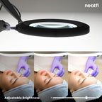 5" Lens Magnifying Lamp with Clamp – 5 Diopter, Adjustable Light Modes for Detail Works, Black