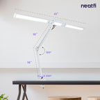 41" Pro LED Task Lamp with Clamp – 3000 Lumens, CRI 95, Dimmable, 3 Color Modes, White