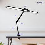 41" Pro LED Task Lamp with Clamp – 3000 Lumens, CRI 95, Dimmable, 3 Color Modes, Black