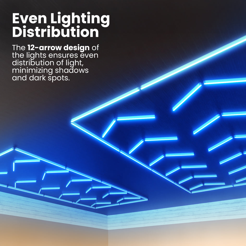 12-Arrow Shape Ultra-Bright LED Ceiling Light – 42,240 Lumens for Warehouses & Gyms